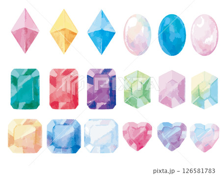 水彩風宝石セット2のイラスト素材 [126581783] - PIXTA