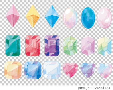 水彩風宝石セット2 126581783