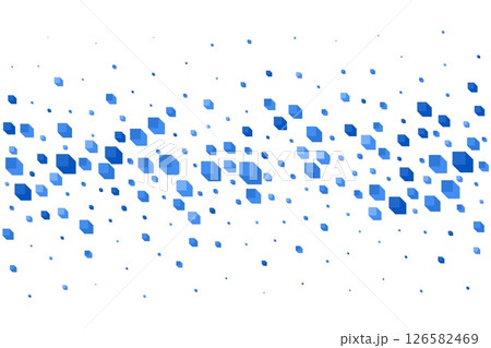Cube pattern background. Geometric abstract 3d squares on white backdrop. Flowing mosaic blocks decoration. Vector seamless template 126582469