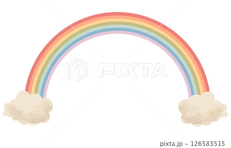 可愛い虹と雲のイラスト 可愛い虹と雲のイラスト 126583515