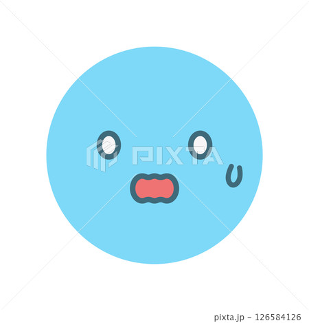あわあわ焦っている顔のシンプルでかわいい絵文字 - 慌てる・パニックなど動揺の感情のイメージ素材 あわあわ焦っている顔のシンプルでかわいい絵文字 - 慌てる・パニックなど動揺の感情のイメージ素材 126584126