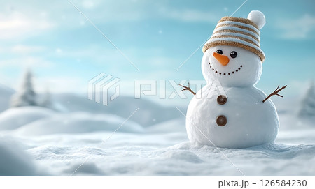 snowman with snow snowman with snow 126584230