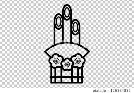 門松のシンプルアイコンベクターイラスト 正月 縁起物 日本 和風 126584855