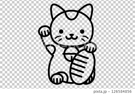 招き猫のシンプルアイコンベクターイラスト 正月 縁起物 日本 和風 招き猫のシンプルアイコンベクターイラスト 正月 縁起物 日本 和風 126584856