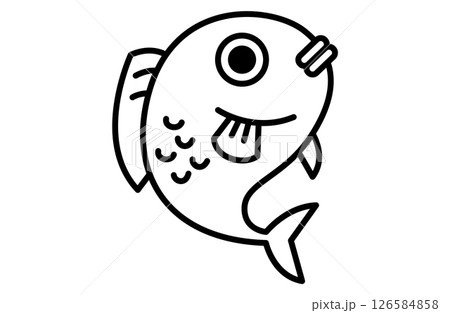 鯛のシンプルアイコンベクターイラスト 正月 縁起物 日本 和風 126584858