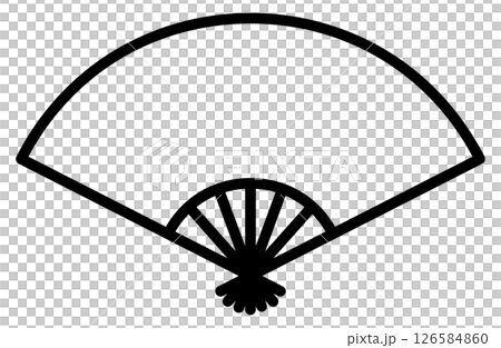 折扇或折扇的簡單圖示向量插圖，新年，幸運符，日本，日式風格 126584860