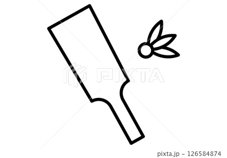 羽子板・羽根突きのシンプルアイコンベクターイラスト 正月 縁起物 日本 和風 126584874