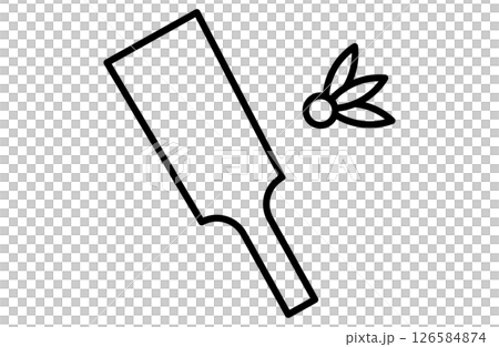 羽子板・羽根突きのシンプルアイコンベクターイラスト 正月 縁起物 日本 和風 126584874