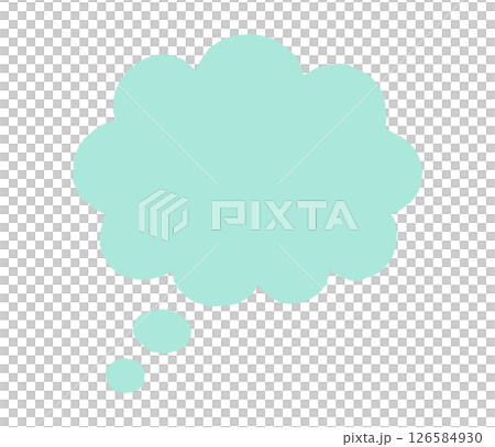 一個簡單的淺藍色雲形對話泡泡 126584930