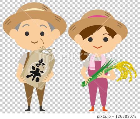 Image illustration of rice farmer (male and female set) 126585078