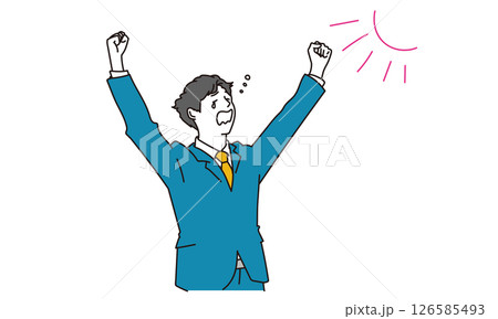 欠伸をするビジネスマンの男性イラスト素材 126585493