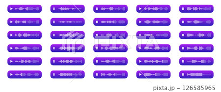 Voice Message Waveform Audio message waveforms for UI design. Waveform...のイラスト素材 [126585965 ...