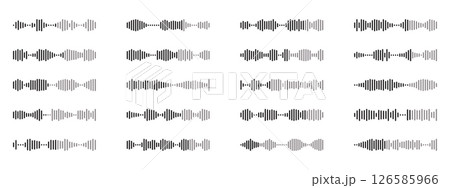 Set of sound wave icon. Waveform pattern for music player, podcasts, mobile voice message, streaming. 126585966