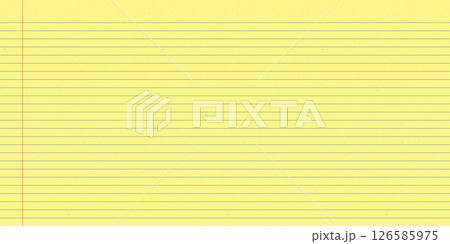 Vintage yellow legal pad with blue horizontal lines and red margin. Notebook sheet with classic striped design for lawyers and students. Vintage yellow legal pad with blue horizontal lines and red margin. Notebook sheet with classic striped design for lawyers and students. 126585975