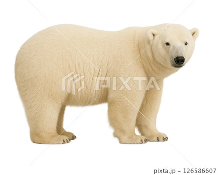 ホッキョクグマの横向き全身写真 126586607
