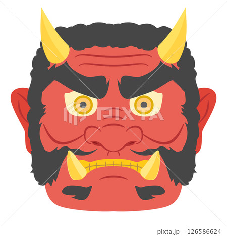 赤鬼のお面のイラスト カラー 126586624