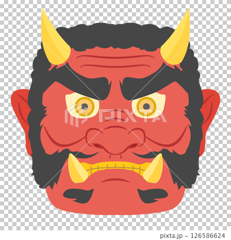 赤鬼のお面のイラスト カラー 126586624