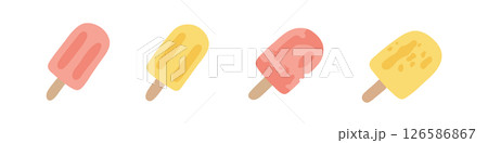 Colorful popsicles offer sweet relief, sweet summer flavors, sweet childhood memories. Pure joy 126586867