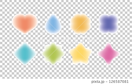 フリーグラデーションの色々な図形セット 126587081