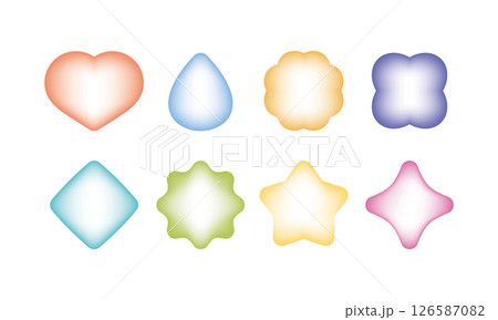 フリーグラデーションの色々な図形セット 126587082