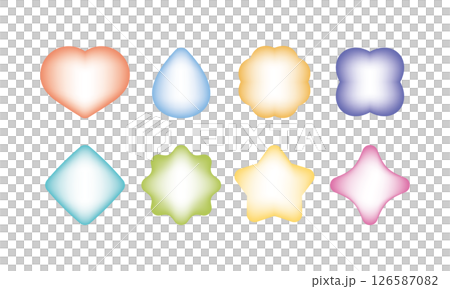 フリーグラデーションの色々な図形セット 126587082