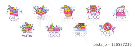 Sweet Treat and Dessert Logo and Badge Design Vector Set Sweet Treat and Dessert Logo and Badge Design Vector Set 126587239