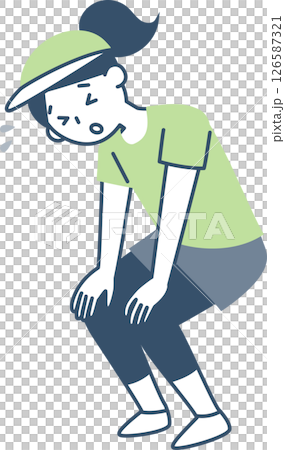 年輕女子運動後感到疲倦 126587321