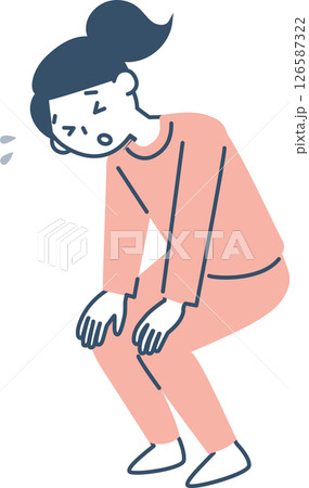 運動して疲れた若い女性 126587322