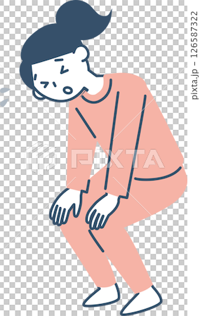 運動して疲れた若い女性 126587322