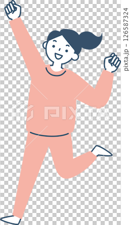 元気に運動する笑顔の女性 126587324