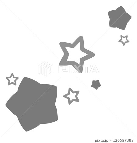 グレーの二種類の星のイラスト グレーの二種類の星のイラスト 126587398