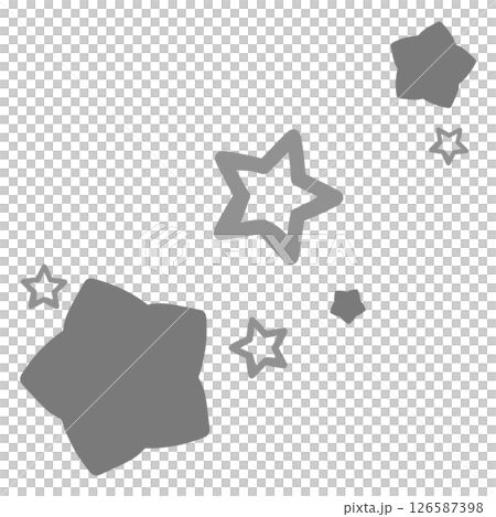 グレーの二種類の星のイラスト グレーの二種類の星のイラスト 126587398