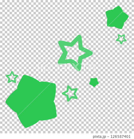 兩種綠色星星的插圖 兩種綠色星星的插圖 126587401