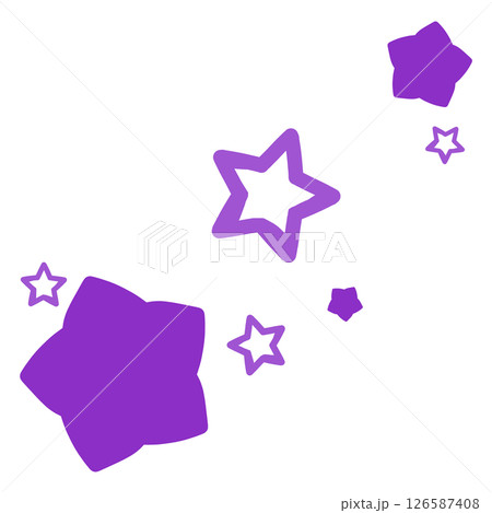 紫の二種類の星のイラスト 126587408