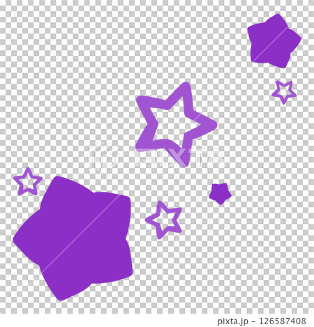 紫の二種類の星のイラスト 126587408