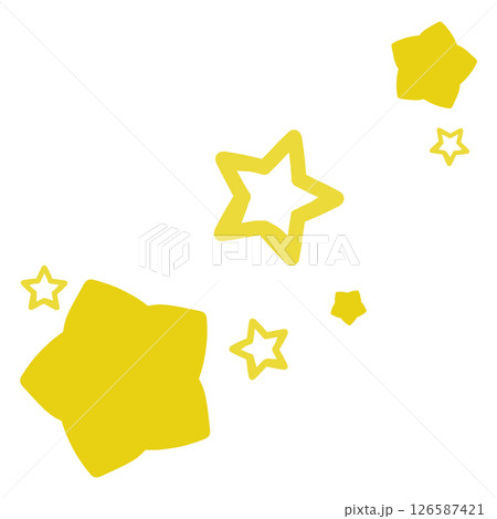 黄色の二種類の星のイラスト 黄色の二種類の星のイラスト 126587421