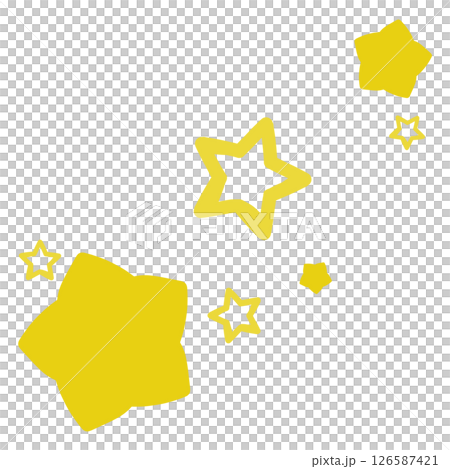 Illustration of two types of yellow stars Illustration of two types of yellow stars 126587421
