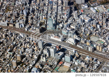 静岡駅付近を空撮 126587816