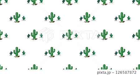 cactus seamless pattern vector Desert flower botanica garden plant cartoon tile background repeat wallpaper doodle illustration scarf isolated design 126587872
