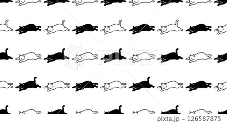 cat seamless pattern kitten sleeping calico cartoon doodle pet illustration animal tile background gift wrapping paper repeat wallpaper 126587875