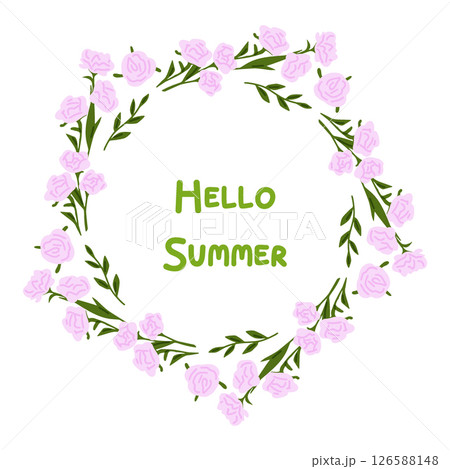 Floral Hello Summer Wreath Frame Floral Hello Summer Wreath Frame 126588148