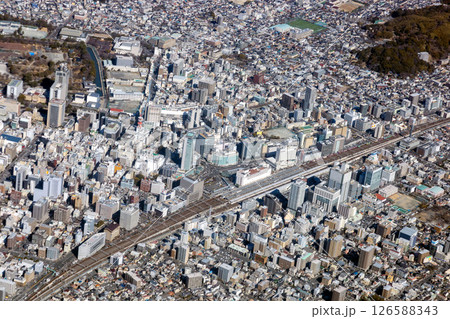 静岡駅付近を空撮 126588343