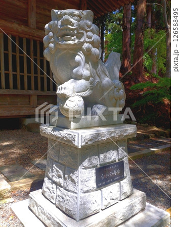 箟峯寺 狛犬(阿形) 126588495