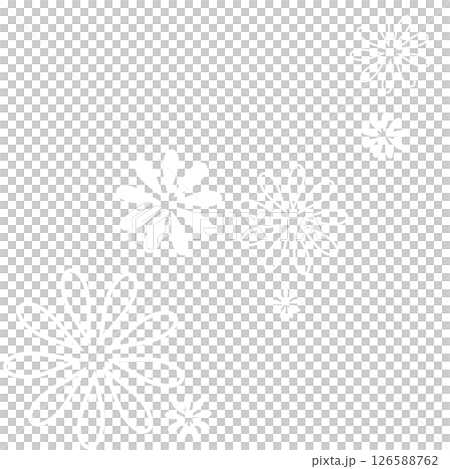Illustration of two simple white flowers 126588762