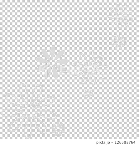 薄いグレーのシンプルな二種類の花のイラスト 薄いグレーのシンプルな二種類の花のイラスト 126588764