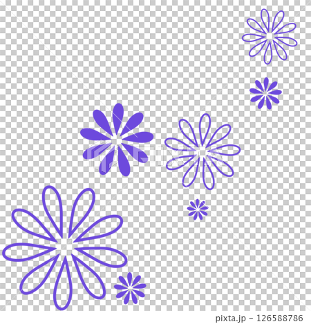 An illustration of two simple purple flowers An illustration of two simple purple flowers 126588786