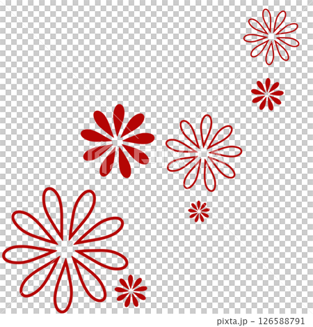 A simple illustration of two kinds of flowers in dark red A simple illustration of two kinds of flowers in dark red 126588791