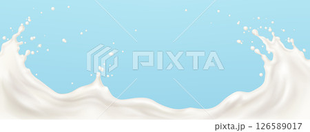 White milk splash wave White milk splash wave 126589017