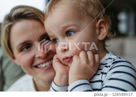 Beautiful mother spendig time with little son, Beautiful mother spendig time with little son, 126589517