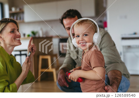 Family bonding moment with young children. Family bonding moment with young children. 126589540